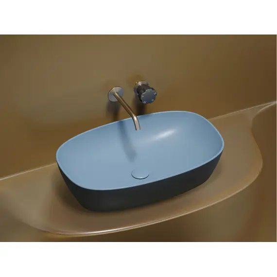 УМЫВАЛЬНИК ЧАША НАКЛАДНАЯ ОВАЛЬНАЯ CERAMICA NOVA ELEMENT (ЦВЕТ ГОЛУБОЙ МАТОВЫЙ) 600*380*138ММ