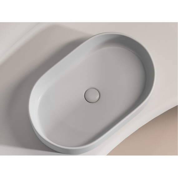 УМЫВАЛЬНИК ЧАША НАКЛАДНАЯ ОВАЛЬНАЯ CERAMICA NOVA ELEMENT (ЦВЕТ СЕРЫЙ МАТОВЫЙ) 608*385*122ММ