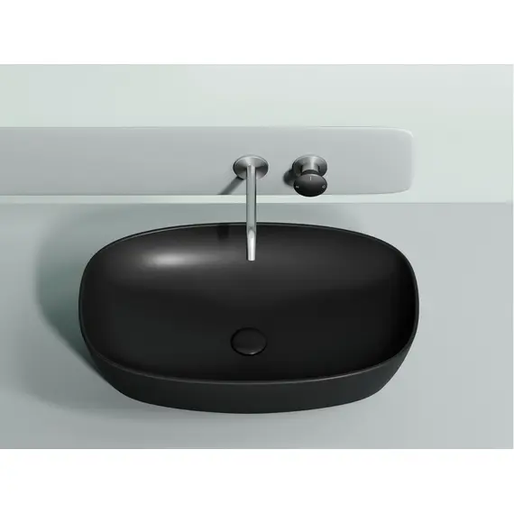 УМЫВАЛЬНИК ЧАША НАКЛАДНАЯ ОВАЛЬНАЯ CERAMICA NOVA ELEMENT (ЦВЕТ ЧЕРНЫЙ МАТОВЫЙ) 600*380*138ММ