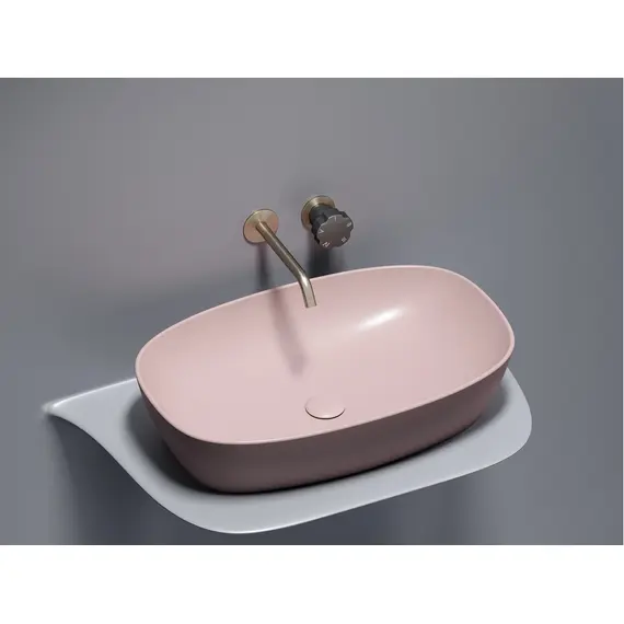 УМЫВАЛЬНИК ЧАША НАКЛАДНАЯ ОВАЛЬНАЯ CERAMICA NOVA ELEMENT (ЦВЕТ РОЗОВЫЙ МАТОВЫЙ) 600*380*138ММ
