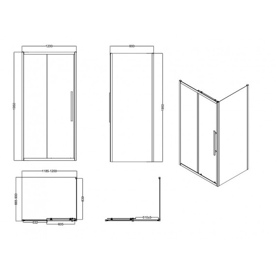 ДУШЕВОЕ ОГРАЖДЕНИЕ ESBANO ESF-129PS-GM 120X90X195