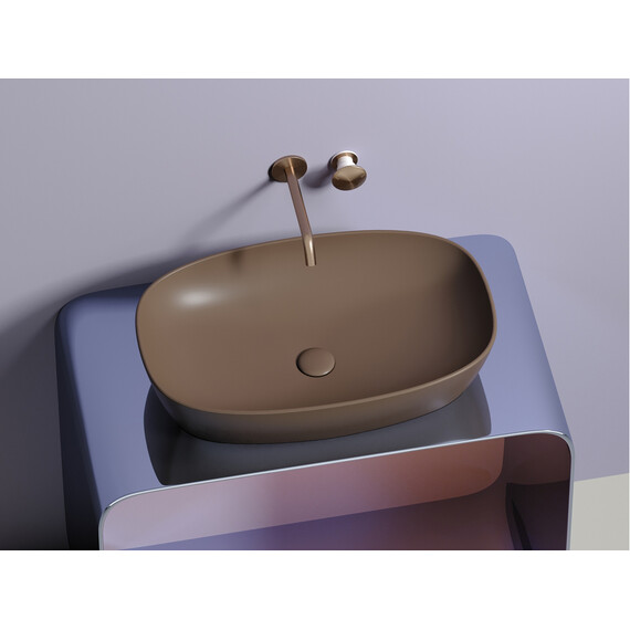 УМЫВАЛЬНИК ЧАША НАКЛАДНАЯ ОВАЛЬНАЯ CERAMICA NOVA ELEMENT (ЦВЕТ ТЕМНО-КОРИЧНЕВЫЙ МАТОВЫЙ) 600*380*138ММ