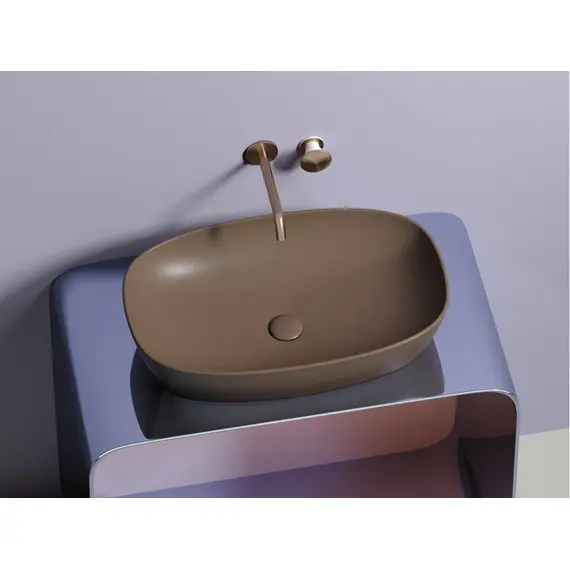 УМЫВАЛЬНИК ЧАША НАКЛАДНАЯ ОВАЛЬНАЯ CERAMICA NOVA ELEMENT (ЦВЕТ ТЕМНО-КОРИЧНЕВЫЙ МАТОВЫЙ) 600*380*138ММ