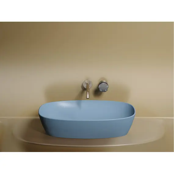 УМЫВАЛЬНИК ЧАША НАКЛАДНАЯ ОВАЛЬНАЯ CERAMICA NOVA ELEMENT (ЦВЕТ ГОЛУБОЙ МАТОВЫЙ) 600*380*138ММ