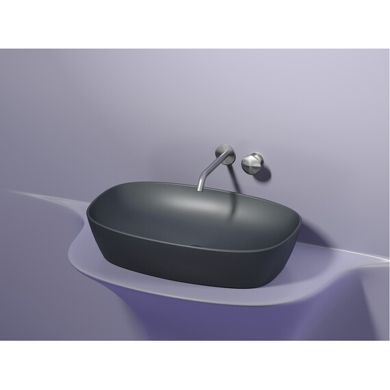 УМЫВАЛЬНИК ЧАША НАКЛАДНАЯ ОВАЛЬНАЯ CERAMICA NOVA ELEMENT (ЦВЕТ ТЕМНЫЙ АНТРАЦИТ МАТОВЫЙ) 600*380*138ММ