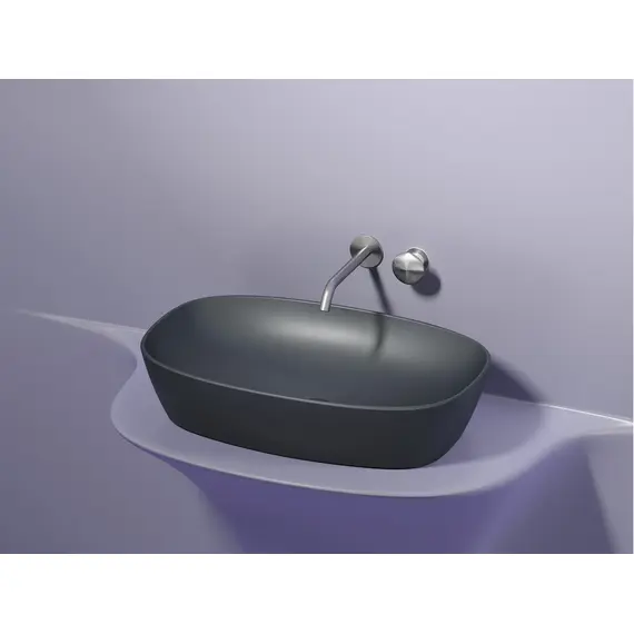 УМЫВАЛЬНИК ЧАША НАКЛАДНАЯ ОВАЛЬНАЯ CERAMICA NOVA ELEMENT (ЦВЕТ ТЕМНЫЙ АНТРАЦИТ МАТОВЫЙ) 600*380*138ММ
