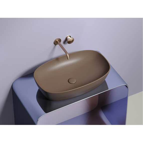 УМЫВАЛЬНИК ЧАША НАКЛАДНАЯ ОВАЛЬНАЯ CERAMICA NOVA ELEMENT (ЦВЕТ ТЕМНО-КОРИЧНЕВЫЙ МАТОВЫЙ) 600*380*138ММ