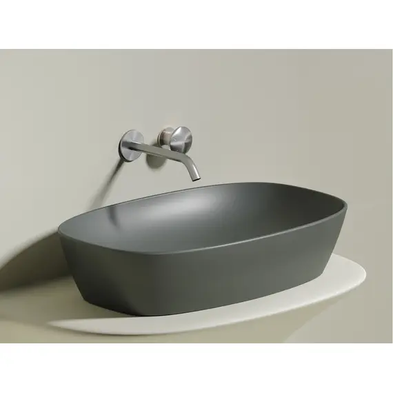 УМЫВАЛЬНИК ЧАША НАКЛАДНАЯ ОВАЛЬНАЯ CERAMICA NOVA ELEMENT (ЦВЕТ АНТРАЦИТ МАТОВЫЙ) 600*380*138ММ