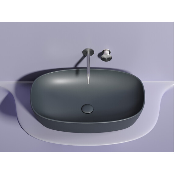 УМЫВАЛЬНИК ЧАША НАКЛАДНАЯ ОВАЛЬНАЯ CERAMICA NOVA ELEMENT (ЦВЕТ ТЕМНЫЙ АНТРАЦИТ МАТОВЫЙ) 600*380*138ММ