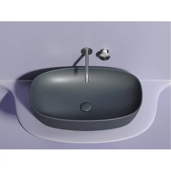 УМЫВАЛЬНИК ЧАША НАКЛАДНАЯ ОВАЛЬНАЯ CERAMICA NOVA ELEMENT (ЦВЕТ ТЕМНЫЙ АНТРАЦИТ МАТОВЫЙ) 600*380*138ММ