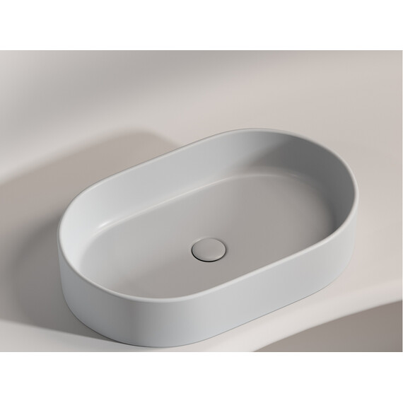 УМЫВАЛЬНИК ЧАША НАКЛАДНАЯ ОВАЛЬНАЯ CERAMICA NOVA ELEMENT (ЦВЕТ СЕРЫЙ МАТОВЫЙ) 608*385*122ММ
