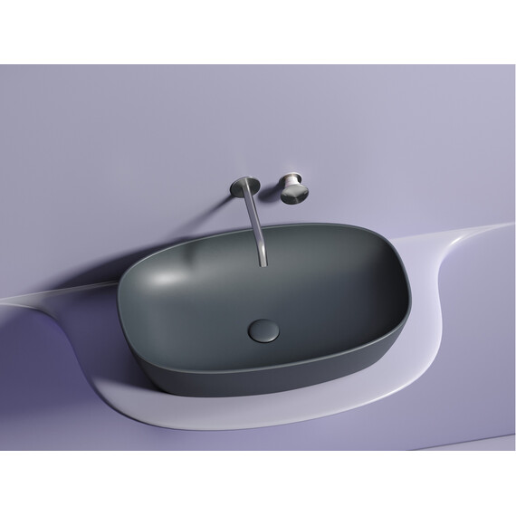 УМЫВАЛЬНИК ЧАША НАКЛАДНАЯ ОВАЛЬНАЯ CERAMICA NOVA ELEMENT (ЦВЕТ ТЕМНЫЙ АНТРАЦИТ МАТОВЫЙ) 600*380*138ММ