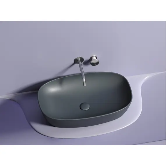 УМЫВАЛЬНИК ЧАША НАКЛАДНАЯ ОВАЛЬНАЯ CERAMICA NOVA ELEMENT (ЦВЕТ ТЕМНЫЙ АНТРАЦИТ МАТОВЫЙ) 600*380*138ММ