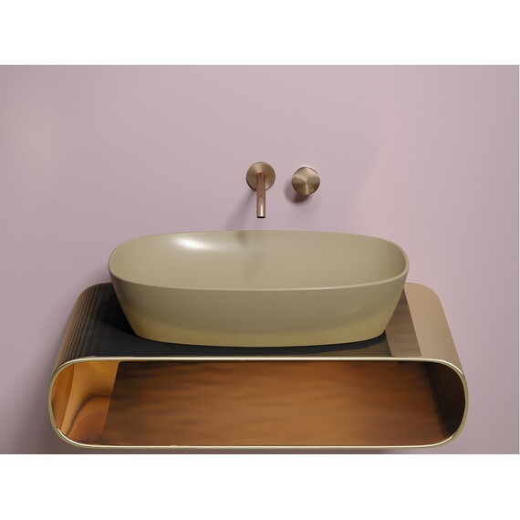 УМЫВАЛЬНИК ЧАША НАКЛАДНАЯ ОВАЛЬНАЯ CERAMICA NOVA ELEMENT (ЦВЕТ КАПУЧИНО МАТОВЫЙ) 600*380*138ММ