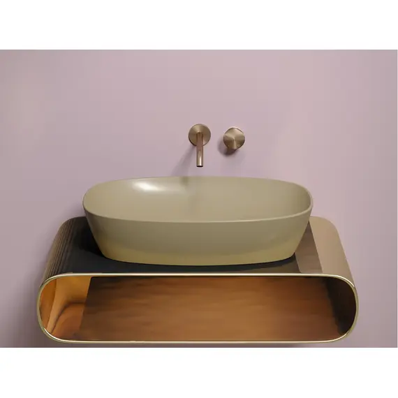 УМЫВАЛЬНИК ЧАША НАКЛАДНАЯ ОВАЛЬНАЯ CERAMICA NOVA ELEMENT (ЦВЕТ КАПУЧИНО МАТОВЫЙ) 600*380*138ММ