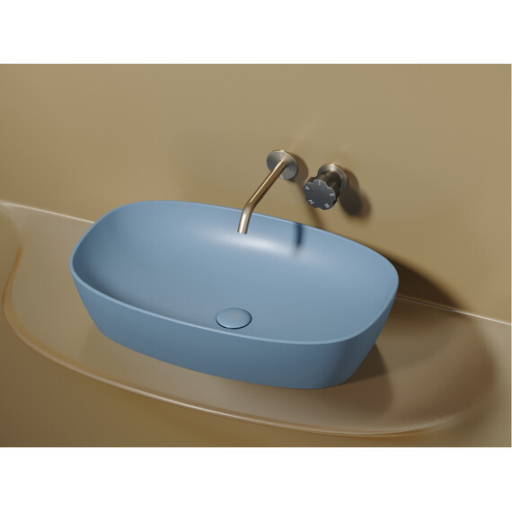 УМЫВАЛЬНИК ЧАША НАКЛАДНАЯ ОВАЛЬНАЯ CERAMICA NOVA ELEMENT (ЦВЕТ ГОЛУБОЙ МАТОВЫЙ) 600*380*138ММ