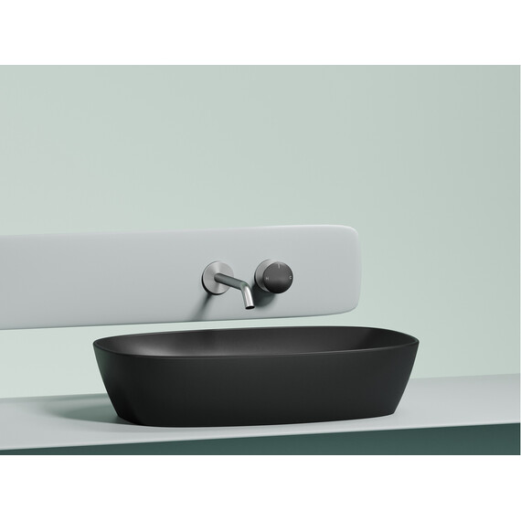 УМЫВАЛЬНИК ЧАША НАКЛАДНАЯ ОВАЛЬНАЯ CERAMICA NOVA ELEMENT (ЦВЕТ ЧЕРНЫЙ МАТОВЫЙ) 600*380*138ММ