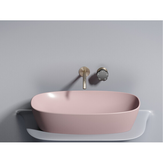 УМЫВАЛЬНИК ЧАША НАКЛАДНАЯ ОВАЛЬНАЯ CERAMICA NOVA ELEMENT (ЦВЕТ РОЗОВЫЙ МАТОВЫЙ) 600*380*138ММ