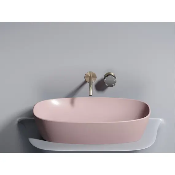 УМЫВАЛЬНИК ЧАША НАКЛАДНАЯ ОВАЛЬНАЯ CERAMICA NOVA ELEMENT (ЦВЕТ РОЗОВЫЙ МАТОВЫЙ) 600*380*138ММ