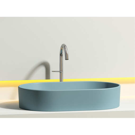 УМЫВАЛЬНИК ЧАША НАКЛАДНАЯ ОВАЛЬНАЯ CERAMICA NOVA ELEMENT 608X385X122 ММ, ЗЕЛЕНЫЙ МАТОВЫЙ