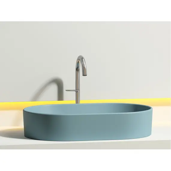 УМЫВАЛЬНИК ЧАША НАКЛАДНАЯ ОВАЛЬНАЯ CERAMICA NOVA ELEMENT 608X385X122 ММ, ЗЕЛЕНЫЙ МАТОВЫЙ