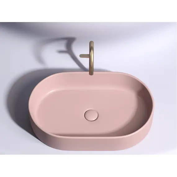 УМЫВАЛЬНИК ЧАША НАКЛАДНАЯ ОВАЛЬНАЯ CERAMICA NOVA ELEMENT (ЦВЕТ РОЗОВЫЙ МАТОВЫЙ) 608*385*122ММ
