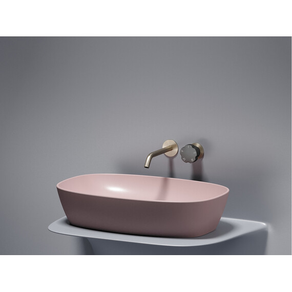 УМЫВАЛЬНИК ЧАША НАКЛАДНАЯ ОВАЛЬНАЯ CERAMICA NOVA ELEMENT (ЦВЕТ РОЗОВЫЙ МАТОВЫЙ) 600*380*138ММ