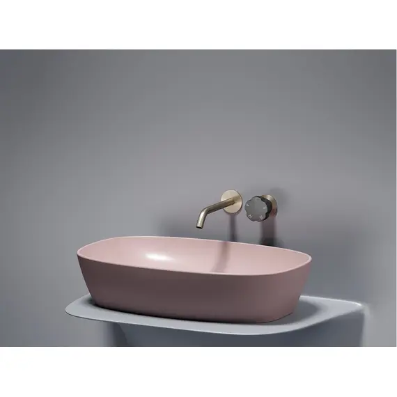 УМЫВАЛЬНИК ЧАША НАКЛАДНАЯ ОВАЛЬНАЯ CERAMICA NOVA ELEMENT (ЦВЕТ РОЗОВЫЙ МАТОВЫЙ) 600*380*138ММ