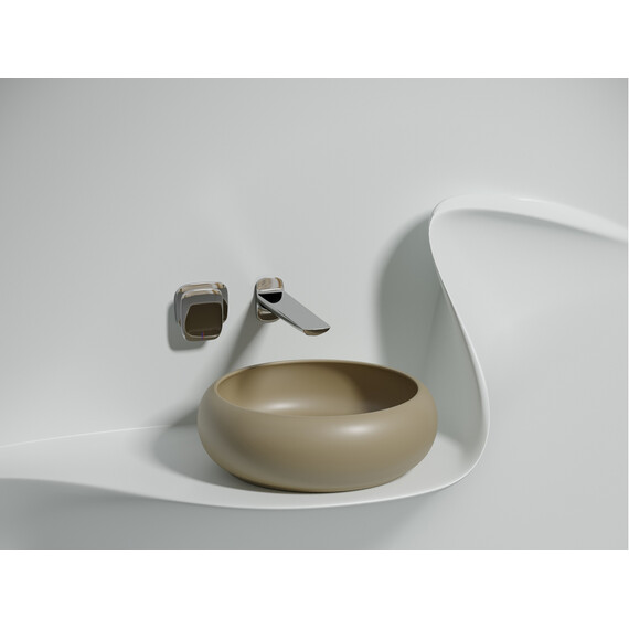 УМЫВАЛЬНИК ЧАША НАКЛАДНАЯ КРУГЛАЯ CERAMICA NOVA ELEMENT (ЦВЕТ КАПУЧИНО МАТОВЫЙ) 360*360*120ММ