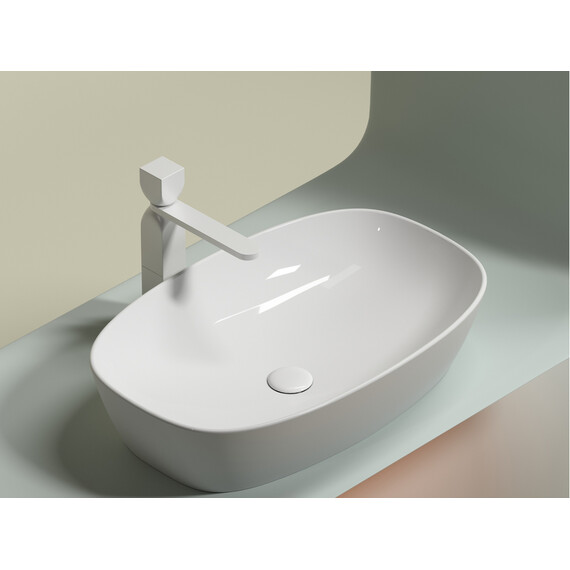 УМЫВАЛЬНИК ЧАША НАКЛАДНАЯ ОВАЛЬНАЯ CERAMICA NOVA ELEMENT 600*380*138ММ