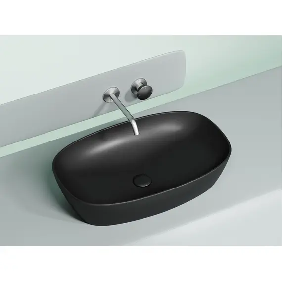 УМЫВАЛЬНИК ЧАША НАКЛАДНАЯ ОВАЛЬНАЯ CERAMICA NOVA ELEMENT (ЦВЕТ ЧЕРНЫЙ МАТОВЫЙ) 600*380*138ММ