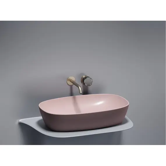 УМЫВАЛЬНИК ЧАША НАКЛАДНАЯ ОВАЛЬНАЯ CERAMICA NOVA ELEMENT (ЦВЕТ РОЗОВЫЙ МАТОВЫЙ) 600*380*138ММ