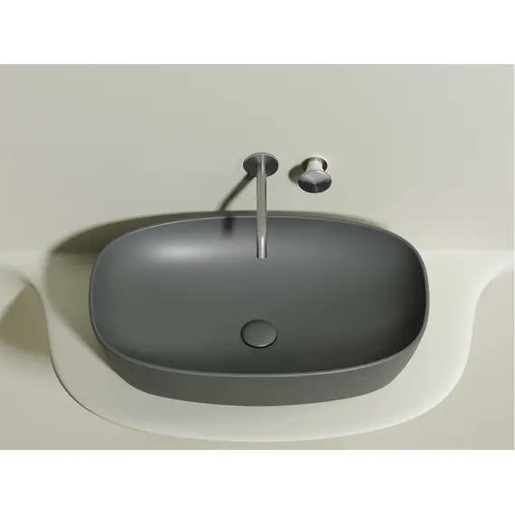 УМЫВАЛЬНИК ЧАША НАКЛАДНАЯ ОВАЛЬНАЯ CERAMICA NOVA ELEMENT (ЦВЕТ АНТРАЦИТ МАТОВЫЙ) 600*380*138ММ