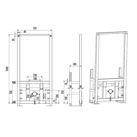 ИНСТАЛЛЯЦИЯ CREAVIT ДЛЯ БИДЕ (КРЕПЕЖ В ПОЛ)
