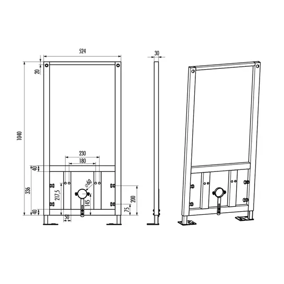 ИНСТАЛЛЯЦИЯ CREAVIT ДЛЯ БИДЕ (КРЕПЕЖ К СТЕНЕ)