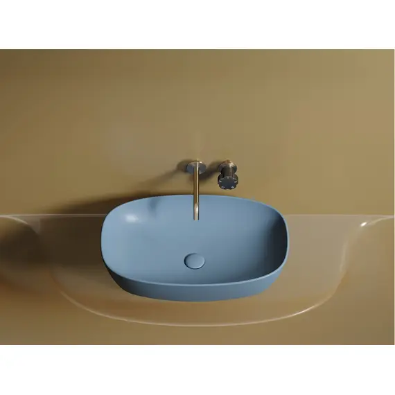 УМЫВАЛЬНИК ЧАША НАКЛАДНАЯ ОВАЛЬНАЯ CERAMICA NOVA ELEMENT (ЦВЕТ ГОЛУБОЙ МАТОВЫЙ) 600*380*138ММ