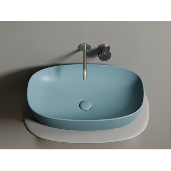 УМЫВАЛЬНИК ЧАША НАКЛАДНАЯ ОВАЛЬНАЯ CERAMICA NOVA ELEMENT (ЦВЕТ ЗЕЛЕНЫЙ МАТОВЫЙ) 600*380*138ММ