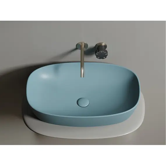 УМЫВАЛЬНИК ЧАША НАКЛАДНАЯ ОВАЛЬНАЯ CERAMICA NOVA ELEMENT (ЦВЕТ ЗЕЛЕНЫЙ МАТОВЫЙ) 600*380*138ММ