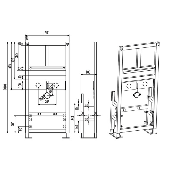 ИНСТАЛЛЯЦИЯ CREAVIT ДЛЯ РАКОВИНЫ К ПОЛУ GLM100.00