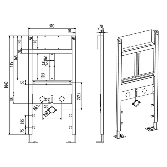 ИНСТАЛЛЯЦИЯ CREAVIT ДЛЯ ПИССУАРА (КРЕПЕЖ К СТЕНЕ)