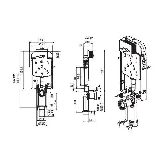 ИНСТАЛЛЯЦИЯ CREAVIT ВРЕЗНАЯ ДЛЯ ПОДВЕСНОГО УНИТАЗА