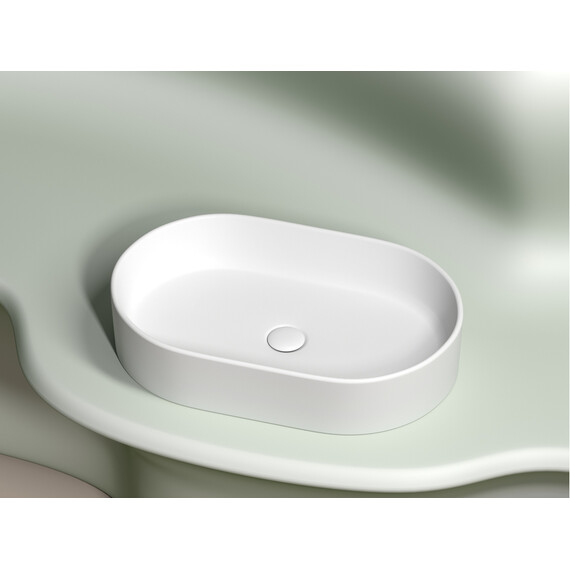 УМЫВАЛЬНИК ЧАША НАКЛАДНАЯ ОВАЛЬНАЯ CERAMICA NOVA ELEMENT (ЦВЕТ БЕЛЫЙ МАТОВЫЙ) 608*385*122ММ