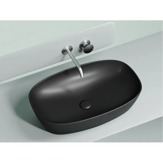 УМЫВАЛЬНИК ЧАША НАКЛАДНАЯ ОВАЛЬНАЯ CERAMICA NOVA ELEMENT (ЦВЕТ ЧЕРНЫЙ МАТОВЫЙ) 600*380*138ММ