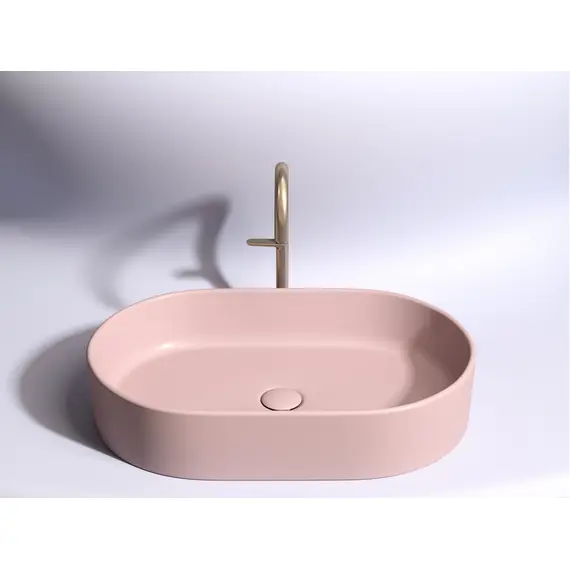 УМЫВАЛЬНИК ЧАША НАКЛАДНАЯ ОВАЛЬНАЯ CERAMICA NOVA ELEMENT (ЦВЕТ РОЗОВЫЙ МАТОВЫЙ) 608*385*122ММ