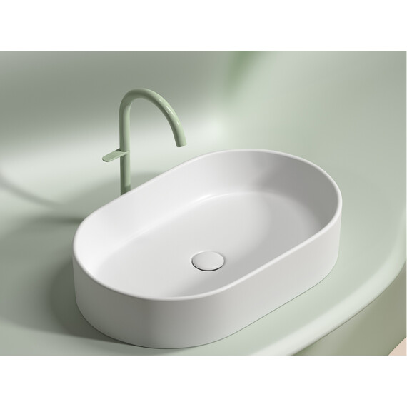 УМЫВАЛЬНИК ЧАША НАКЛАДНАЯ ОВАЛЬНАЯ CERAMICA NOVA ELEMENT (ЦВЕТ БЕЛЫЙ МАТОВЫЙ) 608*385*122ММ