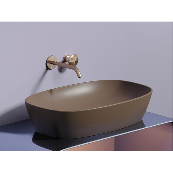 УМЫВАЛЬНИК ЧАША НАКЛАДНАЯ ОВАЛЬНАЯ CERAMICA NOVA ELEMENT (ЦВЕТ ТЕМНО-КОРИЧНЕВЫЙ МАТОВЫЙ) 600*380*138ММ