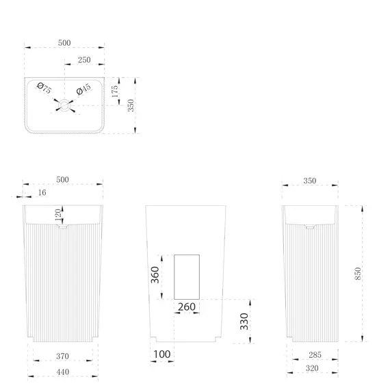 РАКОВИНА ОТДЕЛЬНОСТОЯЩАЯ ABBER STEIN AS2505-H БЕЛАЯ МАТОВАЯ