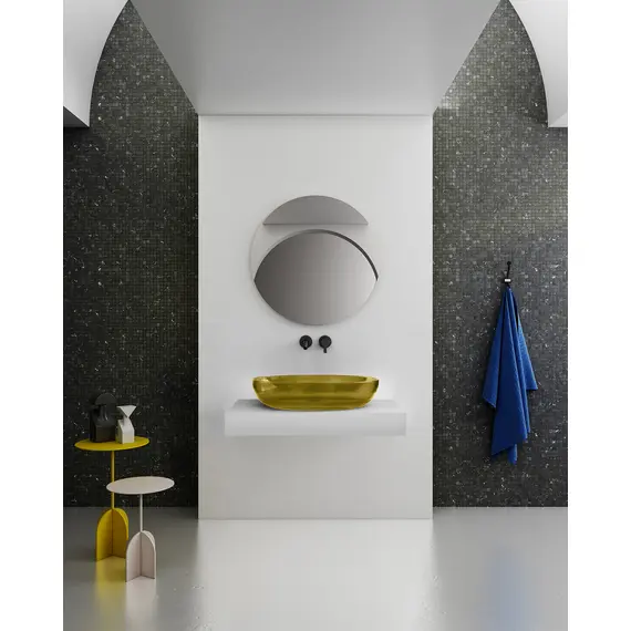 РАКОВИНА НАКЛАДНАЯ ПРОЗРАЧНАЯ ABBER KRISTALL AT2801VESUVIAN ОЛИВКОВАЯ