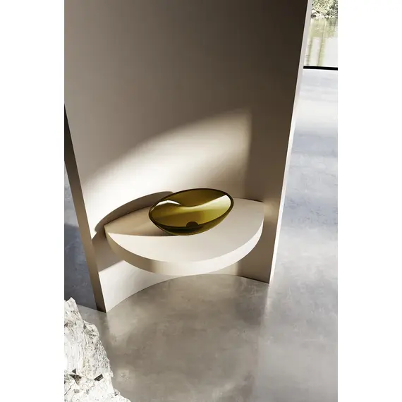 РАКОВИНА НАКЛАДНАЯ ПРОЗРАЧНАЯ ABBER KRISTALL AT2802VESUVIAN ОЛИВКОВАЯ