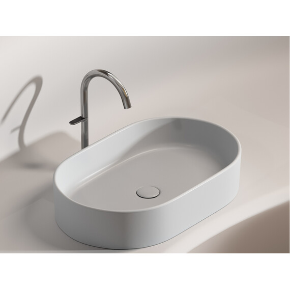 УМЫВАЛЬНИК ЧАША НАКЛАДНАЯ ОВАЛЬНАЯ CERAMICA NOVA ELEMENT (ЦВЕТ СЕРЫЙ МАТОВЫЙ) 608*385*122ММ